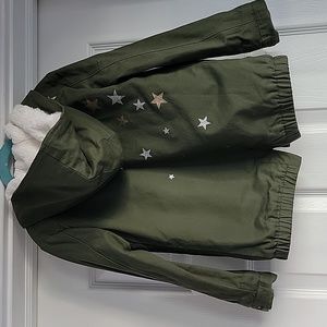 Epic Thread Army Green Faux Fur lined Coat with Hood